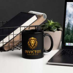 Taza Negra León Dorado Invictos